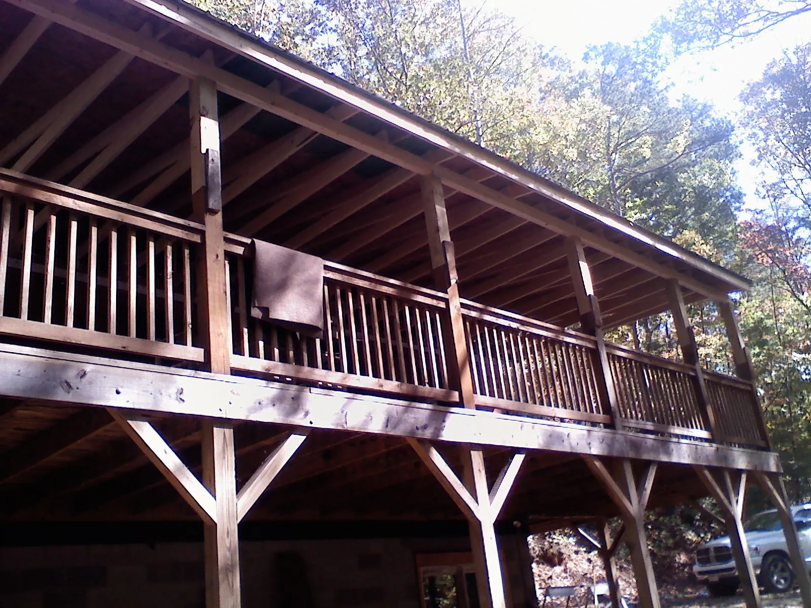 Timber framing under a new elevated porch and deck — Roof Leak Repair in Hamtramck by Roofing Brothers